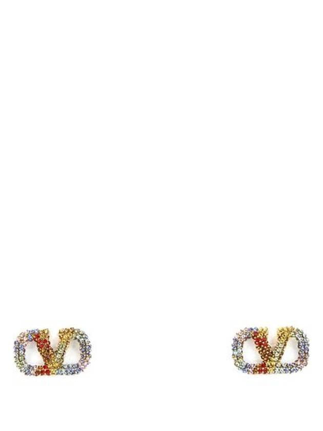 Signature V Logo Metal Earrings - VALENTINO - BALAAN 2