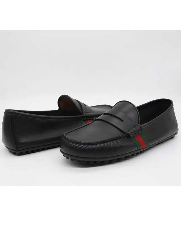 Men's Web Driving Loafers Black - GUCCI - BALAAN 3