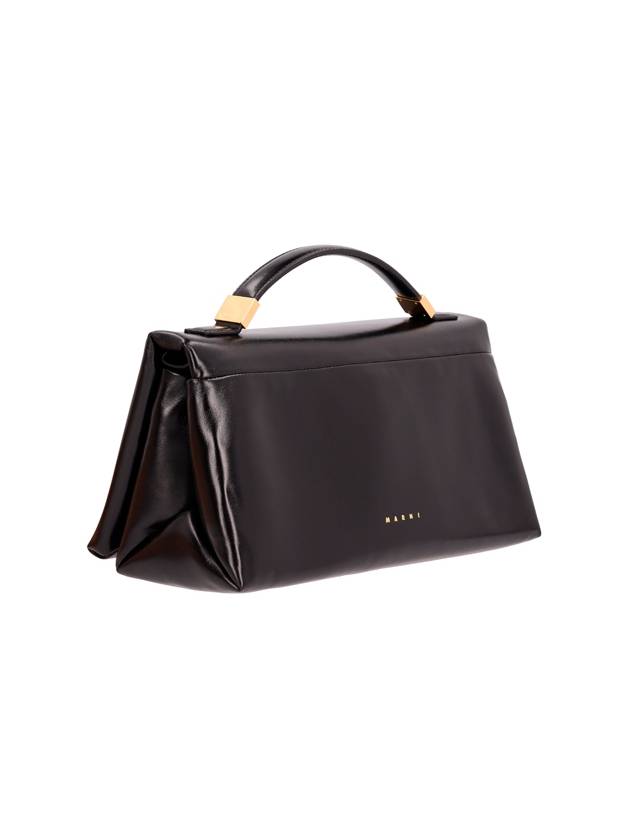 Prisma Leather Tote Bag Black - MARNI - BALAAN 3