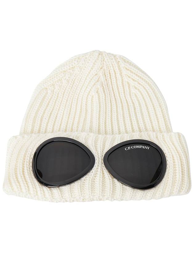 Extra Fine Merino Wool Goggle Beanie White - CP COMPANY - BALAAN 2