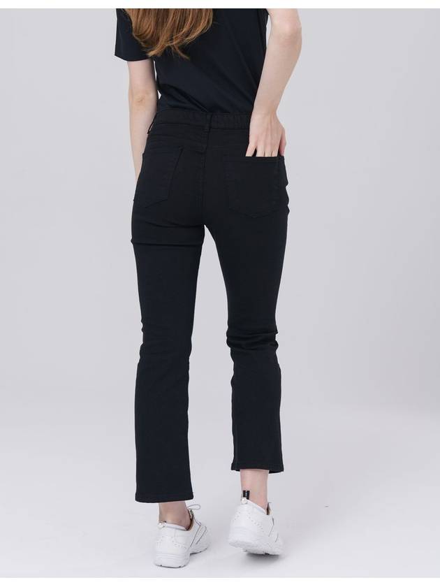 Waist Banding Cotton Span 8-quarter Semi Boot Cut Black Pants DO3242PT66 - DOYOUKNOWMC GOLF WEAR - BALAAN 4