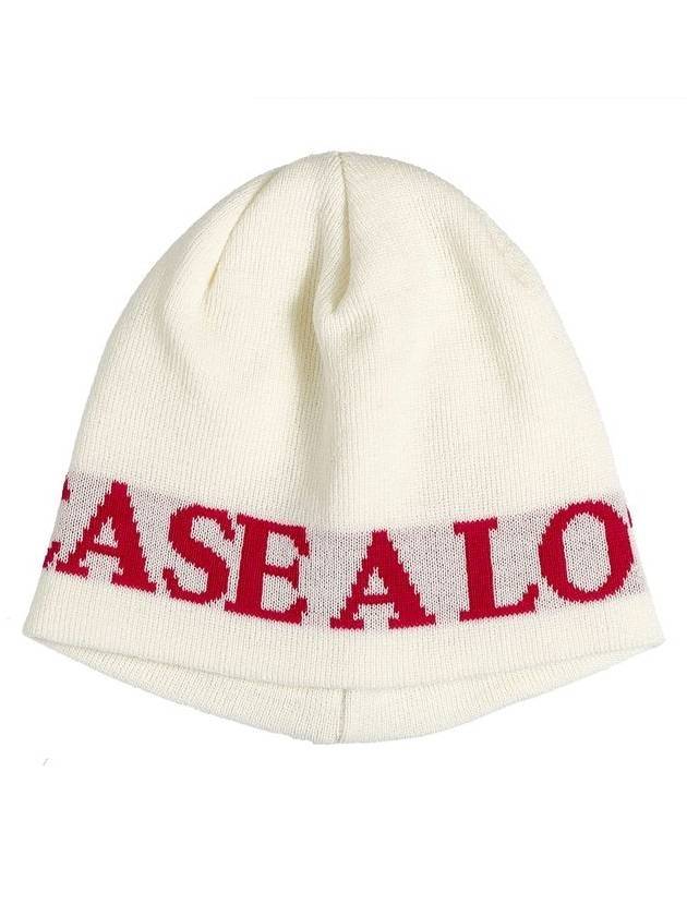 Logo Jacquard Beanie Ivory - CASEALOT - BALAAN 1