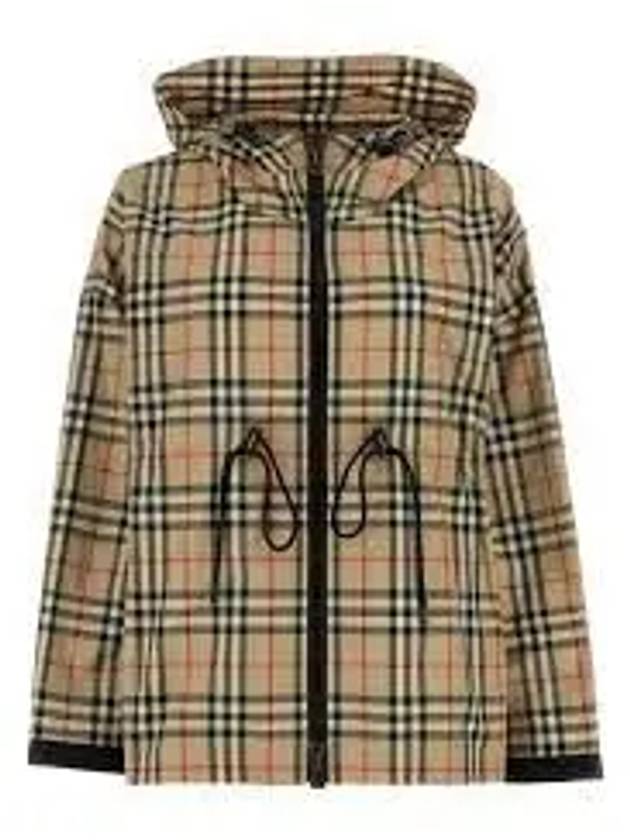 Women's Back-tone Check Zip-up Hooded Jacket Beige - BURBERRY - BALAAN 2