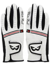 Golf Wear Striped Synthetic Leather Golf Gloves WB21SUWG02WH White - WHITEBALL - BALAAN 4