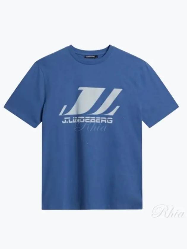 Parcy Logo Short Sleeve T-Shirt Bijou Blue - J.LINDEBERG - BALAAN 2