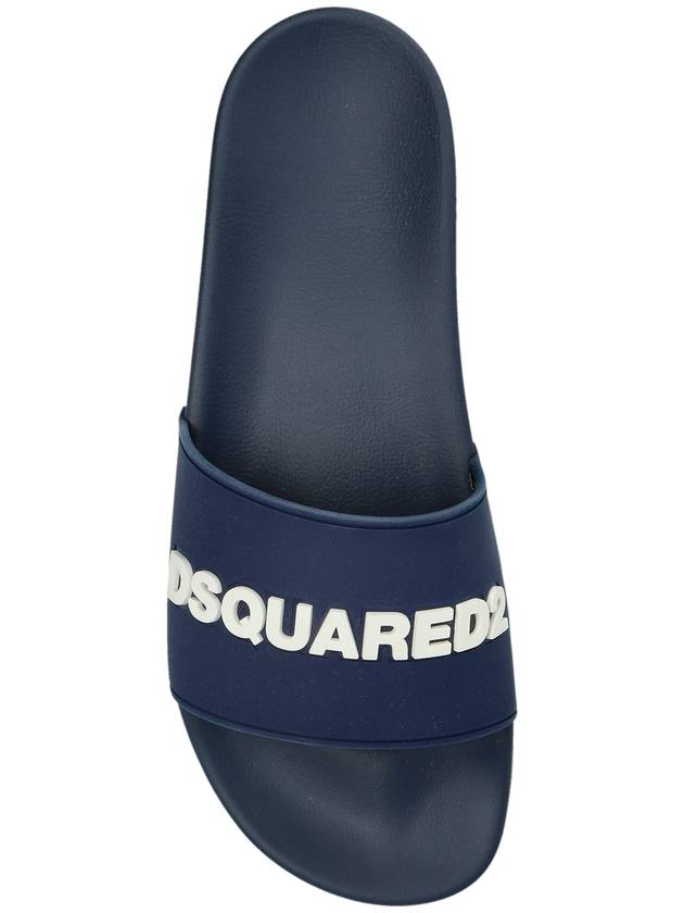 Dsquared2 Slides With Logo, Men's, Navy Blue - DSQUARED2 - BALAAN 6