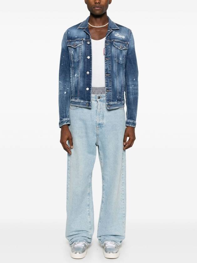 Stretch Dan Denim Jacket Blue - DSQUARED2 - BALAAN 3