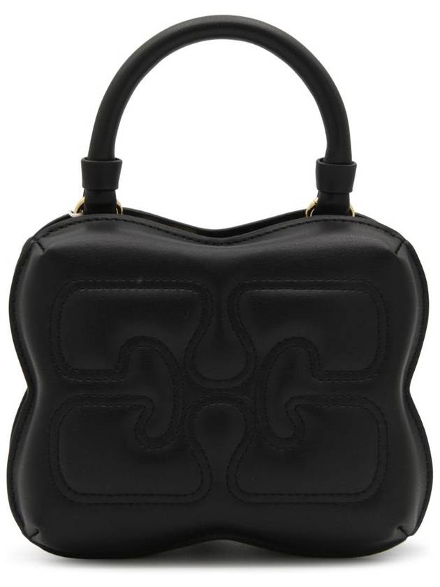 Butterfly Small Leather Cross Bag Black - GANNI - BALAAN 1