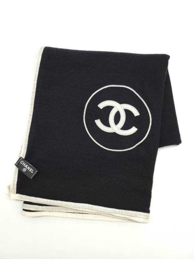 CC Logo Cashmere Silk Scarf Black - CHANEL - BALAAN 3