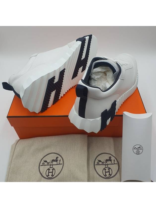 Bouncing Sneakers Calfskin Suede Goatskin Blanc - HERMES - BALAAN 2