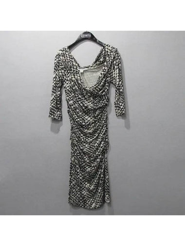 100 silk black and white pattern dress - DIANE VON FURSTENBERG - BALAAN 1