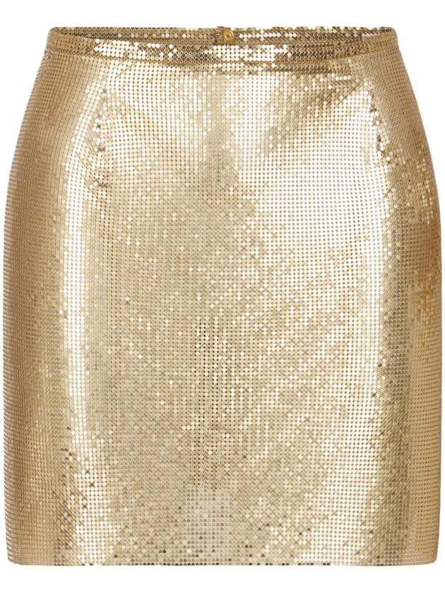 Paco Rabanne Jupe Mini Mesh Printed Recto Verso Clothing - PACO RABANNE - BALAAN 1