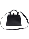 Pebble Grain Leather Mini Trapezoid Tote Bag Black - THOM BROWNE - BALAAN 5