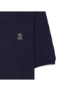 Logo Embroidered Short Sleeve Polo Shirt Navy - BRUNELLO CUCINELLI - BALAAN 8