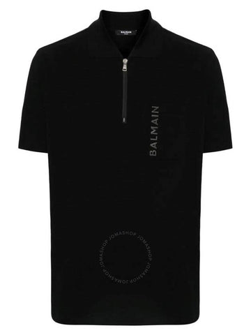 Balmain Laminato Logo-Lettering Polo Shirt, Size Small - BALMAIN - BALAAN 1