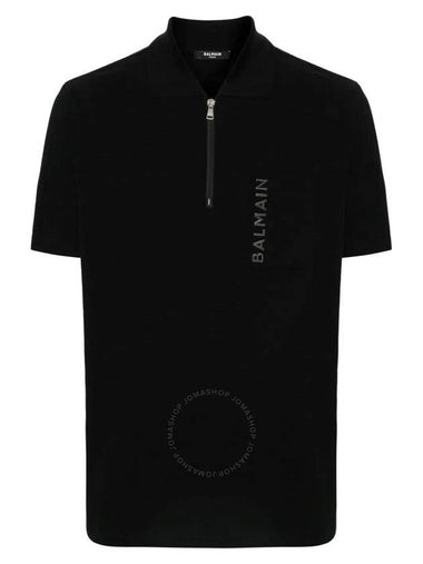 Balmain Laminato Logo-Lettering Polo Shirt, Size Small - BALMAIN - BALAAN 1