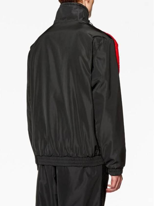 S Ovady Logo Teddy Fleece Track Jacket Black - DIESEL - BALAAN 5