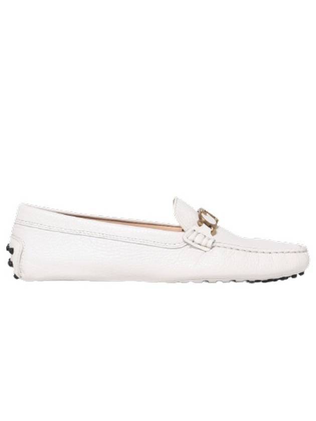 Women's Gommino Leather Driving Shoes White - TOD'S - BALAAN 1