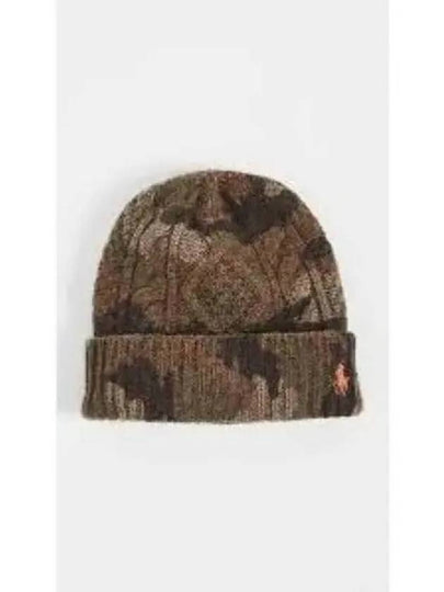 Wool Blend Beanie Olive Camo - POLO RALPH LAUREN - BALAAN 2