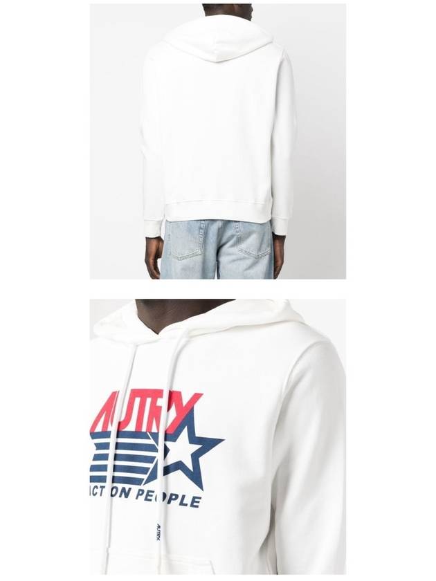 Iconic Logo Print Hoodie White - AUTRY - BALAAN 6