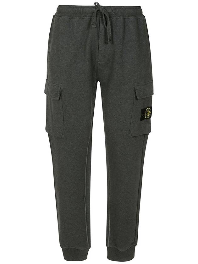 Garment Dyed Cotton Fleece Track Pants Dark Grey - STONE ISLAND - BALAAN 2