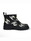 Logo Ankle Short Rain Boots Cowchalk Black - CHANEL - BALAAN 4