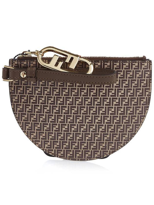 FF All Over Logo Coin Wallet Brown - FENDI - BALAAN.