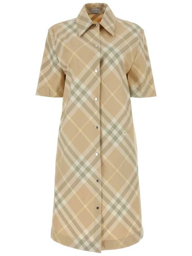 Check Cotton Midi Dress Beige - BURBERRY - BALAAN 2