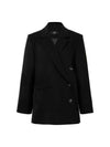 Colin Taylor Collar Double Button Diagonal Uncut Wrap Jacket Black - RAMUSTUDIO - BALAAN 2