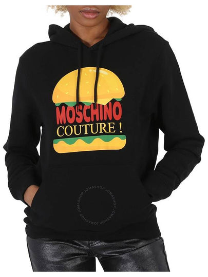 Hamburger Logo Hooded Top Black - MOSCHINO - BALAAN 2