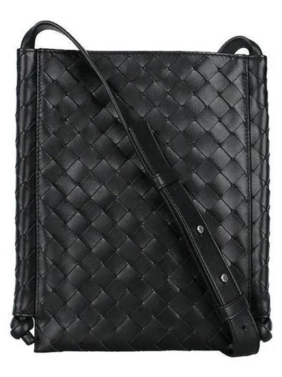 Intrecciato Flat Loop Small Cross Bag Black - BOTTEGA VENETA - BALAAN 2