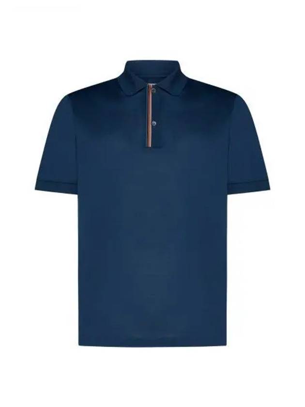 Signature Stripe Trim Polo Shirt Navy - PAUL SMITH - BALAAN 2