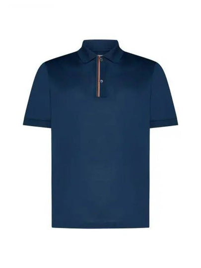 Signature Stripe Trim Polo Shirt Navy - PAUL SMITH - BALAAN 2