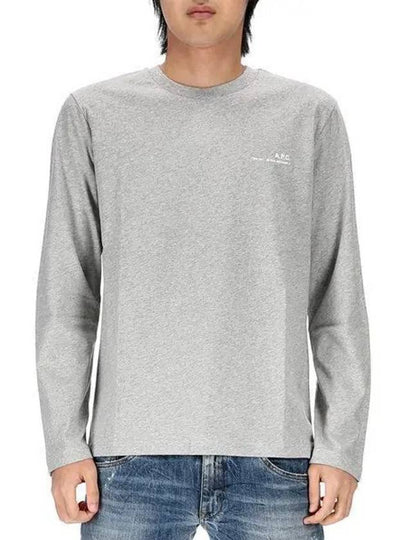 Logo Cotton Long Sleeve T-Shirt Grey - A.P.C. - BALAAN 2