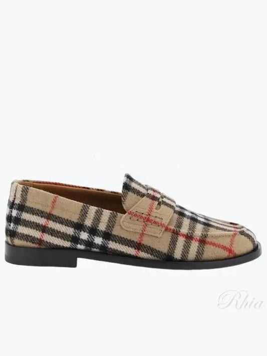 Checked Wool Loafers Archive Beige - BURBERRY - BALAAN 2