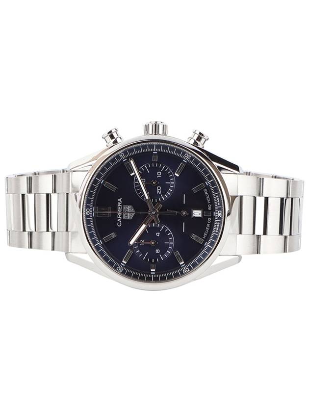 CBN2011 New Carrera Chronograph Blue Plate 42MM Men s Watch Department Store Warranty 34149 - TAG HEUER - BALAAN 3