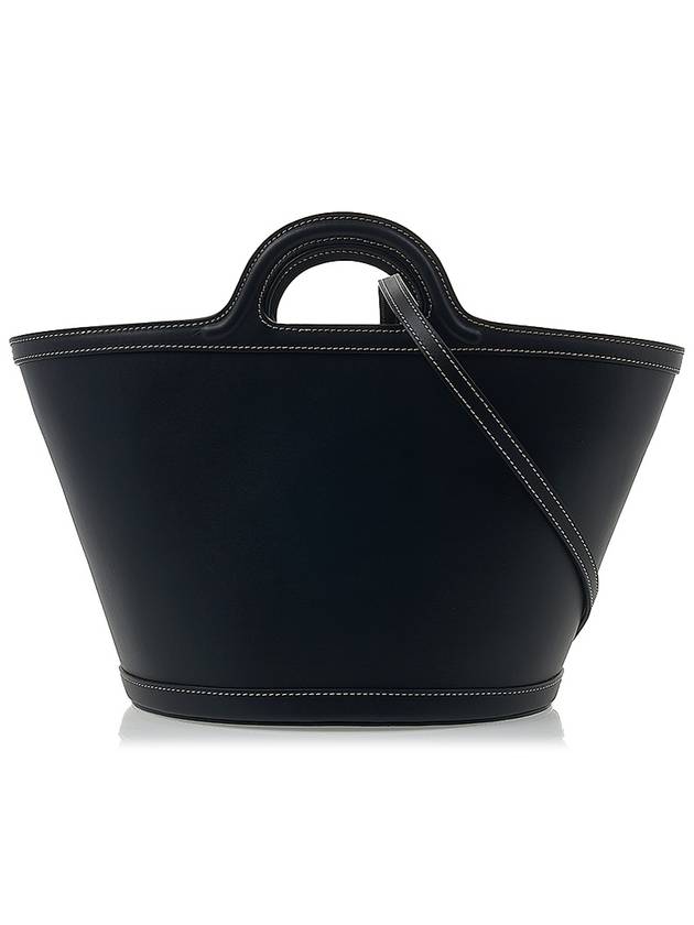 Tropicalia Small Leather Tote Bag Black - MARNI - BALAAN 4