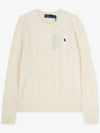 Embroidered Logo Pony Cable Knit Top Cream - POLO RALPH LAUREN - BALAAN 3