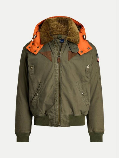 Contrast Hooded Bomber Jacket Green - POLO RALPH LAUREN - BALAAN 2