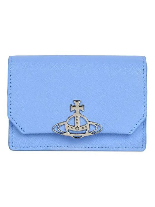 ORB Saffiano Card Wallet Light Blue - VIVIENNE WESTWOOD - BALAAN 2