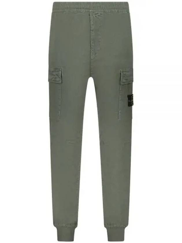 Stretch Cotton Cargo Straight Pants Green - STONE ISLAND - BALAAN 2