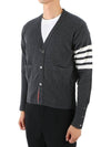 Men's Diagonal Classic Cashmere Cardigan Mid Grey - THOM BROWNE - BALAAN 3