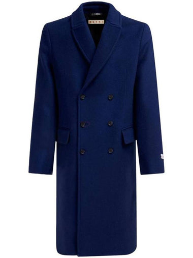 Buttoned Double-Breasted Double Coat Blue - MARNI - BALAAN 1