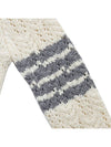 Women's 4 Bar Irish Pointelle Cable Merino Wool Turtleneck White - THOM BROWNE - BALAAN 6