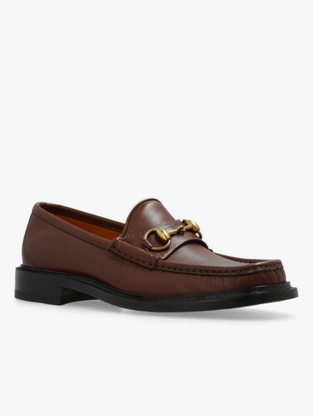 Men's Horsebit Square Toe Loafer Brown - GUCCI - BALAAN.