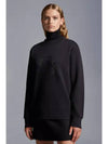 Crystal Logo Cotton Sweatshirt Black - MONCLER - BALAAN 3