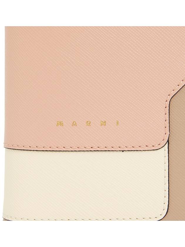 Color Block Leather Half Wallet Pink - MARNI - BALAAN 8