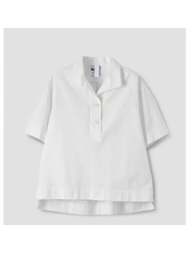 24 MHL S UTILITY SHIRT WHITE WHSH0502S24KGZ WHI embroidery - MARGARET HOWELL - BALAAN 1