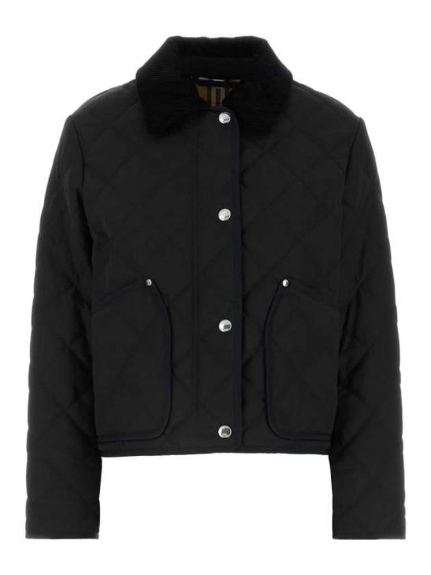 Cropped Quilted Jacket Black - BURBERRY - BALAAN 1