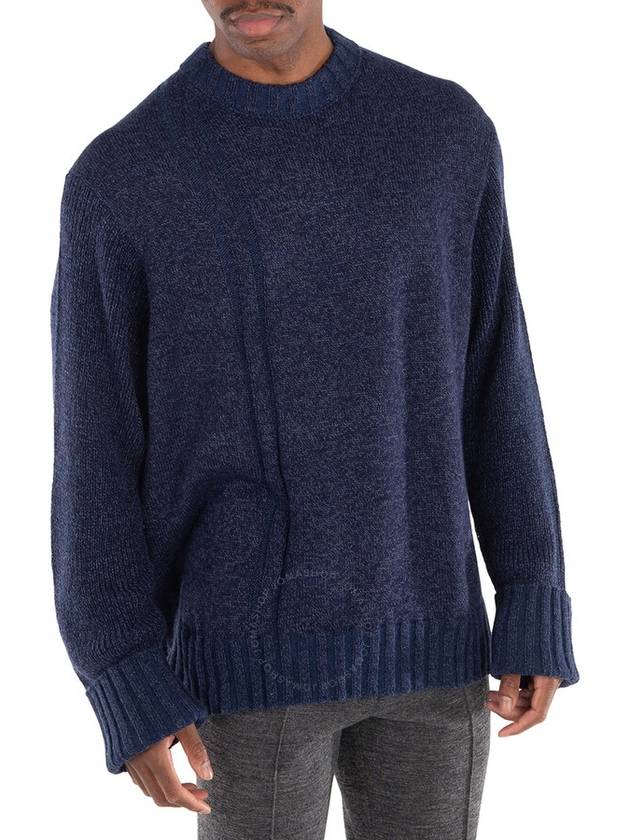 Yohji Yamamoto Navy Drop Needle Crew Neck Sweater, Brand Size 3 (Large) - YOHJI YAMAMOTO - BALAAN 3